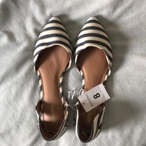 Navy and white Merona flats. Size 8
